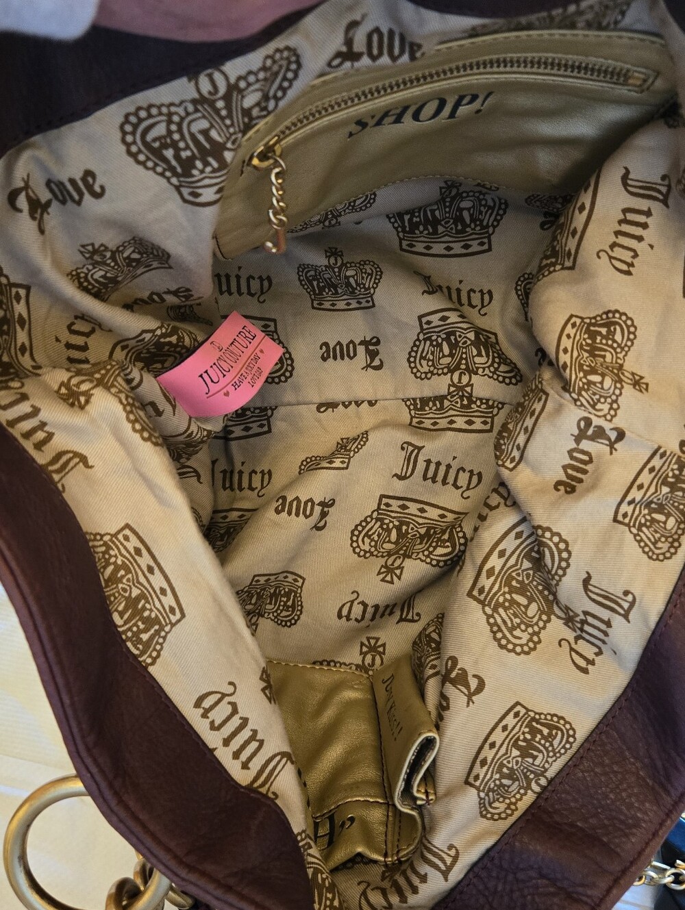 Juicy Couture Y2K Brown Leather Purse Bag - Picture 10 of 11